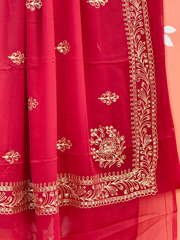 DARBARI GEORGETTE LEHERIYA SAREE