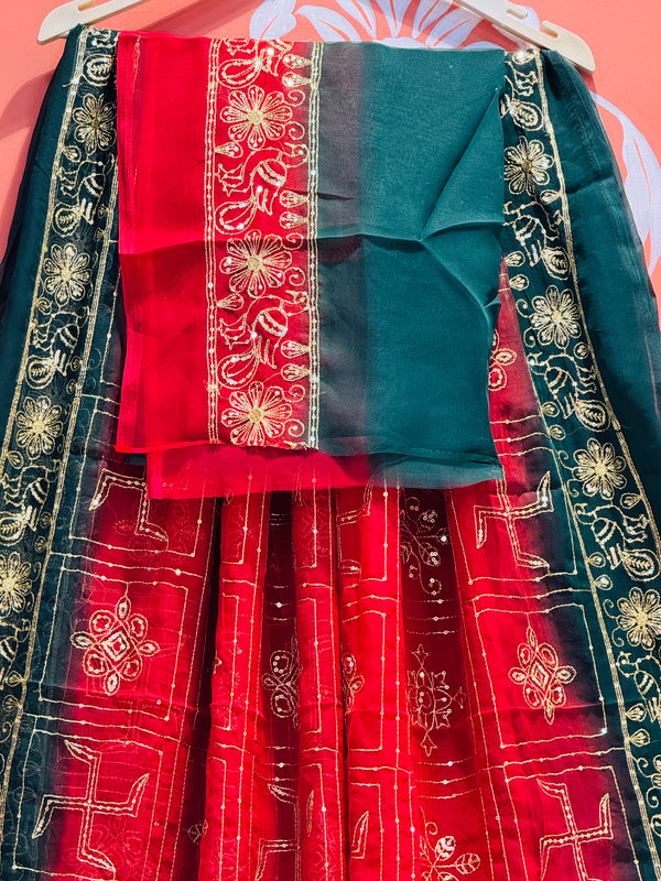 DARBARI GEORGETTE LEHERIYA SAREE