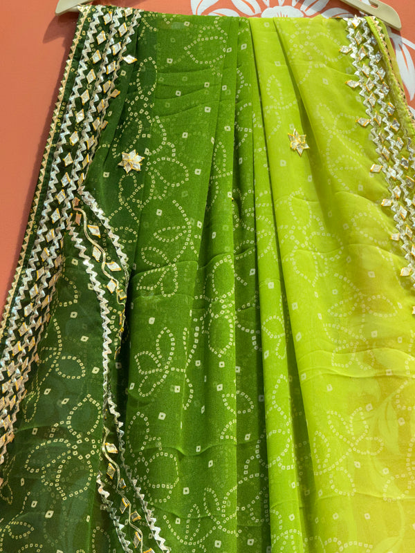 ROYAL GEORGETTE KACHI PATTI SAREE