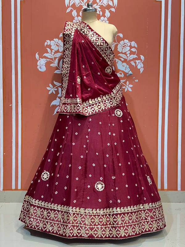 CHINON BHANDEJ KACCHI PATTI LEHENGA