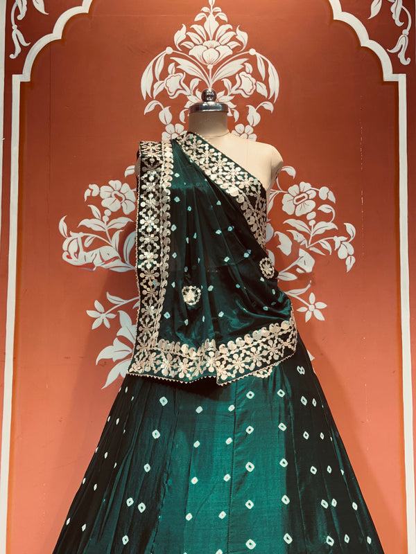 CHINON BHANDEJ KACCHI PATTI LEHENGA
