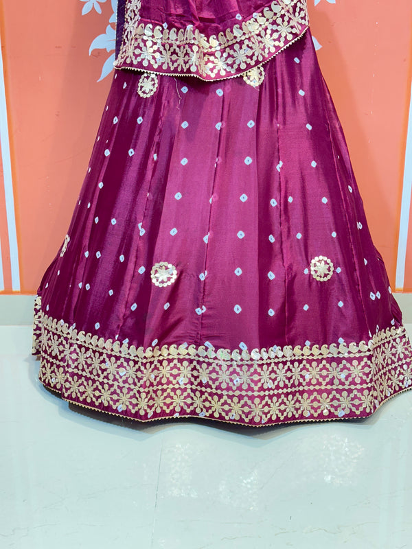 CHINON BHANDEJ KACCHI PATTI LEHENGA