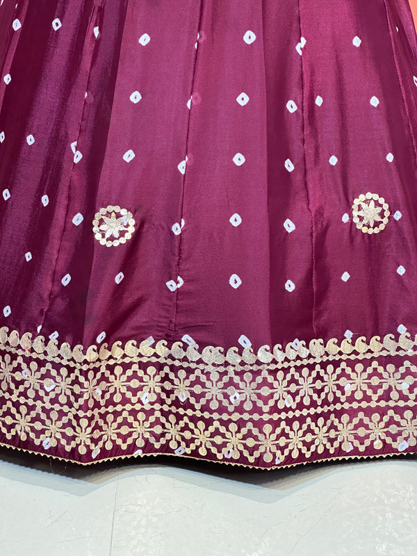CHINON BHANDEJ KACCHI PATTI LEHENGA