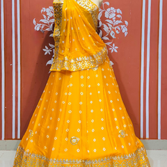 CHINON BHANDEJ KACCHI PATTI LEHENGA