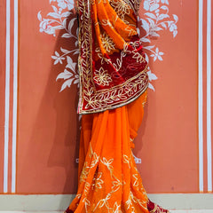 GEORGETTE PELIYA JALWORK SAREE