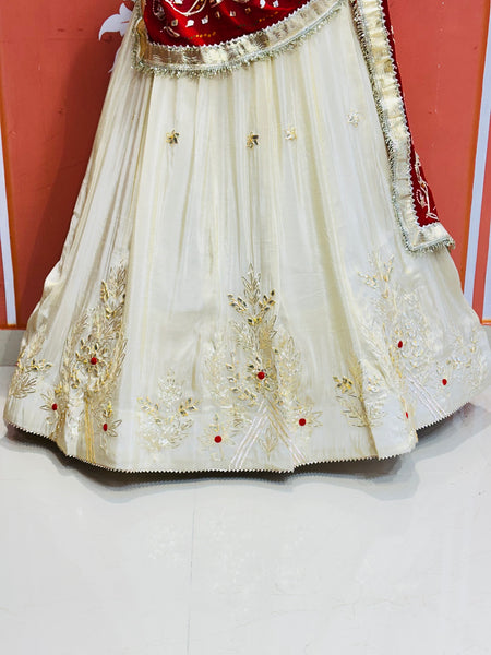 COSMOS TISSUE LEHENGA KACHI PATTI PELIYA DUPATTA
