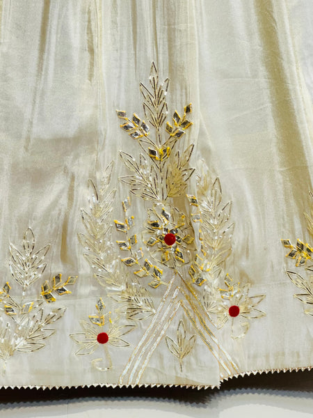 COSMOS TISSUE LEHENGA KACHI PATTI PELIYA DUPATTA