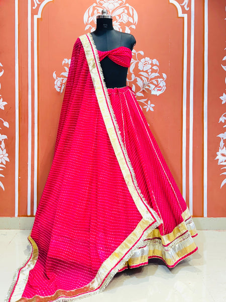 LEHERIYA GOLDEN SILVER WORK BIG FLARED LEHENGA
