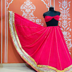 LEHERIYA GOLDEN SILVER WORK BIG FLARED LEHENGA