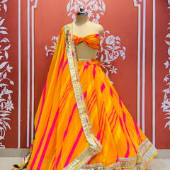 LEHERIYA GOLDEN SILVER WORK BIG FLARED LEHENGA