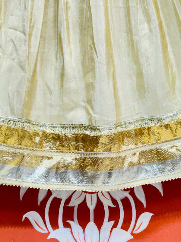 COSMOS TISSUE LEHENGA KACHI PATTI PELIYA DUPATTA