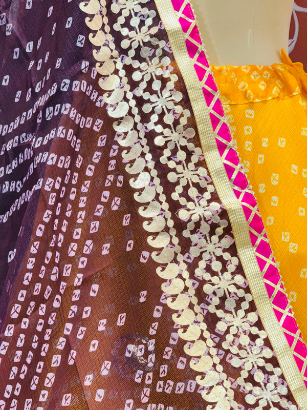 KOTA DORIYA BHANDEJ KACHI PATTI LEHENGA