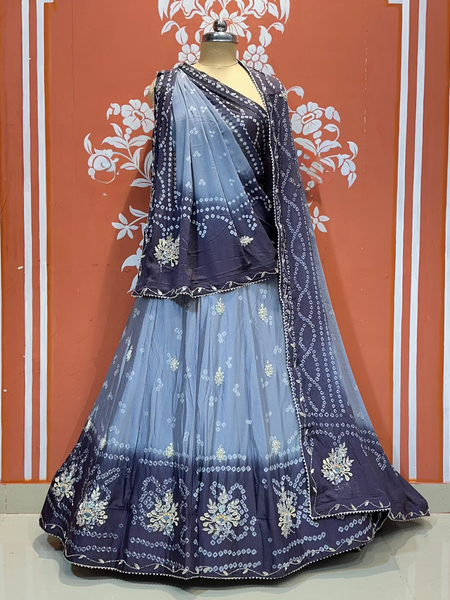 CHINO BHANDEJ KACCHI PATTI LEHENGA