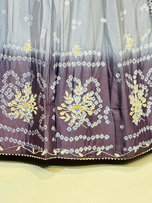CHINO BHANDEJ KACCHI PATTI LEHENGA