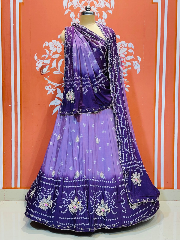 CHINO BHANDEJ KACCHI PATTI LEHENGA