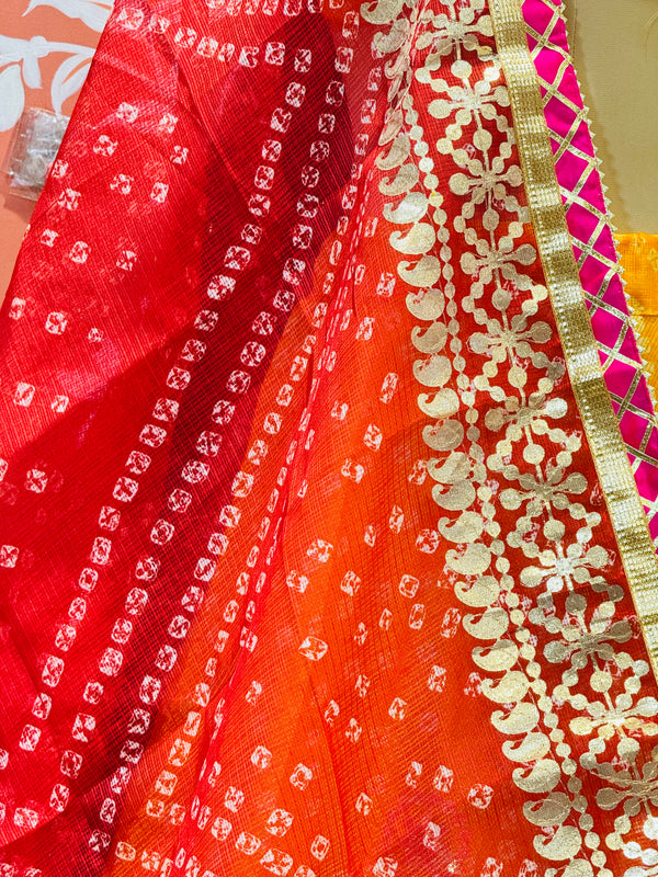 KOTA DORIYA BHANDEJ KACHI PATTI LEHENGA