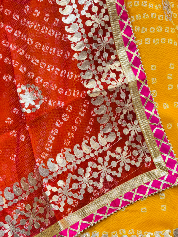 KOTA DORIYA BHANDEJ KACHI PATTI LEHENGA