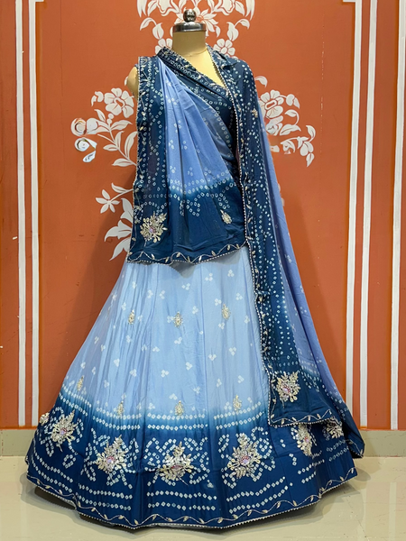 CHINO BHANDEJ KACCHI PATTI LEHENGA