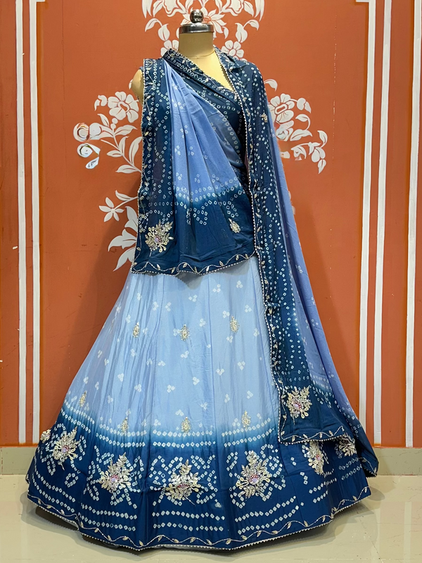 CHINO BHANDEJ KACCHI PATTI LEHENGA
