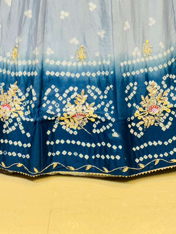 CHINO BHANDEJ KACCHI PATTI LEHENGA