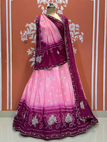 CHINO BHANDEJ KACCHI PATTI LEHENGA