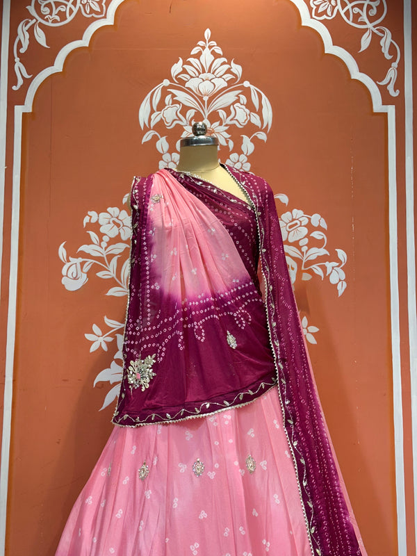 CHINO BHANDEJ KACCHI PATTI LEHENGA