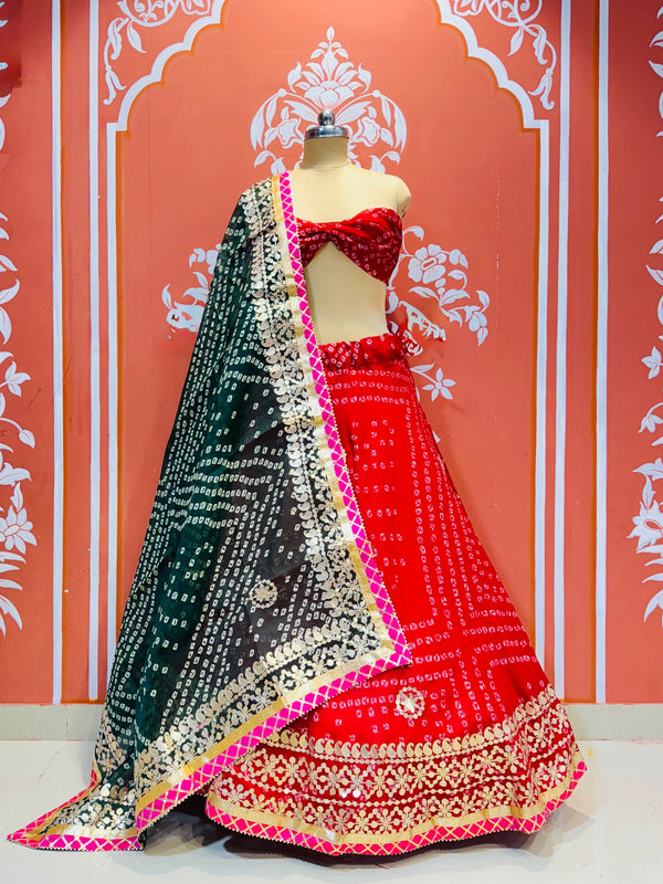 KOTA DORIYA BHANDEJ KACHI PATTI LEHENGA