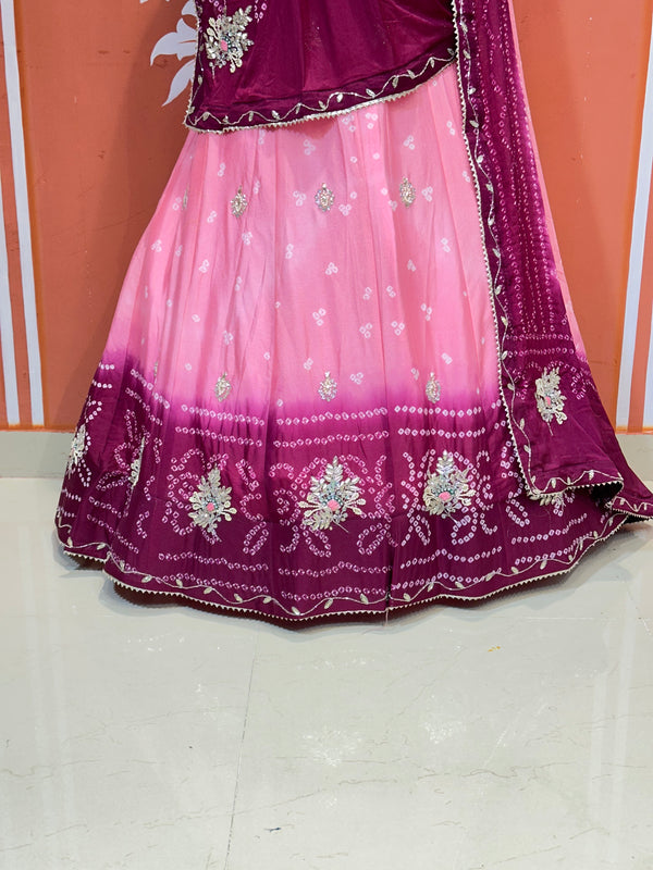 CHINO BHANDEJ KACCHI PATTI LEHENGA