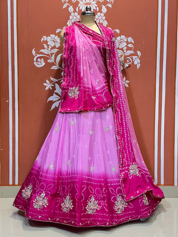CHINO BHANDEJ KACCHI PATTI LEHENGA