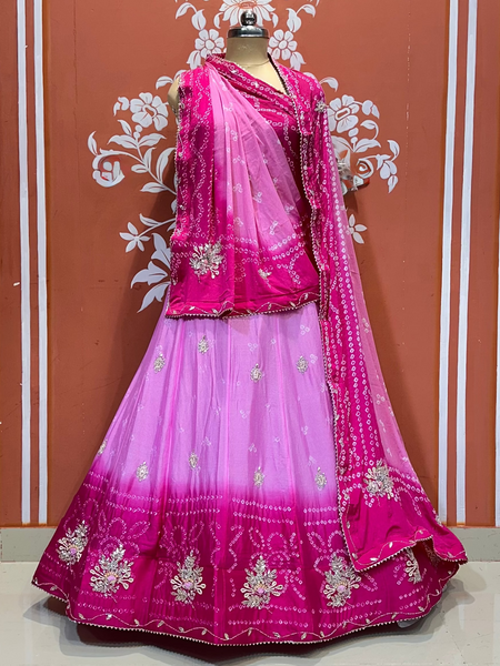 CHINO BHANDEJ KACCHI PATTI LEHENGA