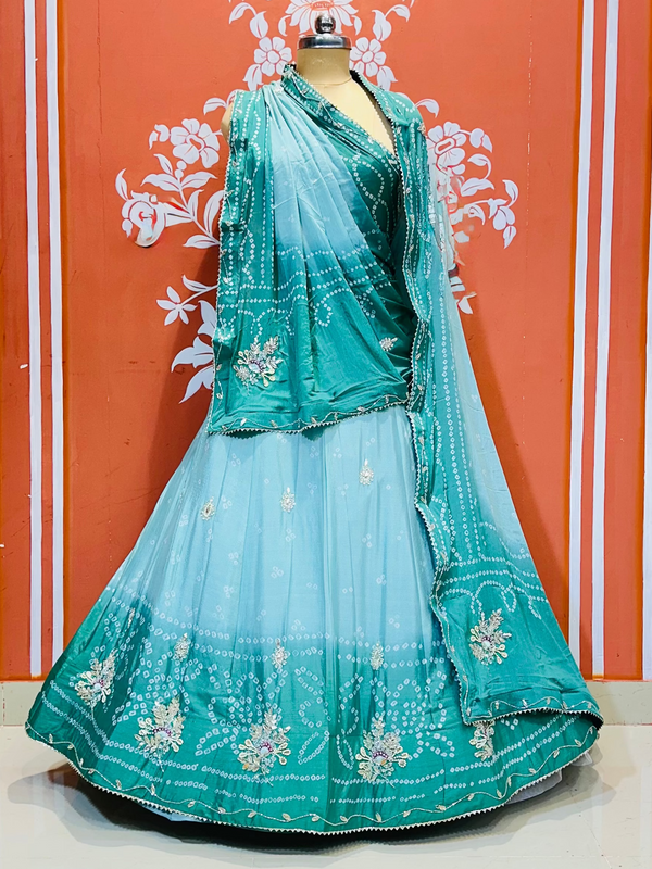 CHINO BHANDEJ KACCHI PATTI LEHENGA
