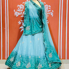 CHINO BHANDEJ KACCHI PATTI LEHENGA