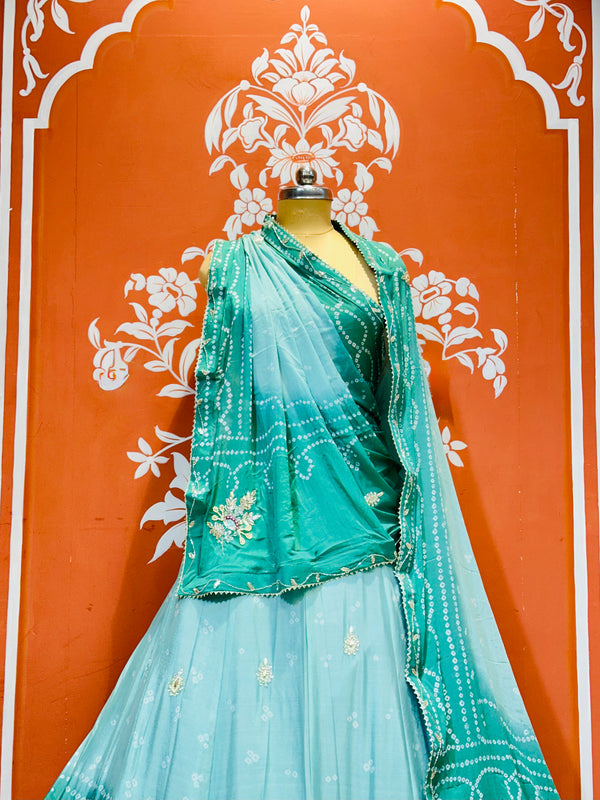 CHINO BHANDEJ KACCHI PATTI LEHENGA