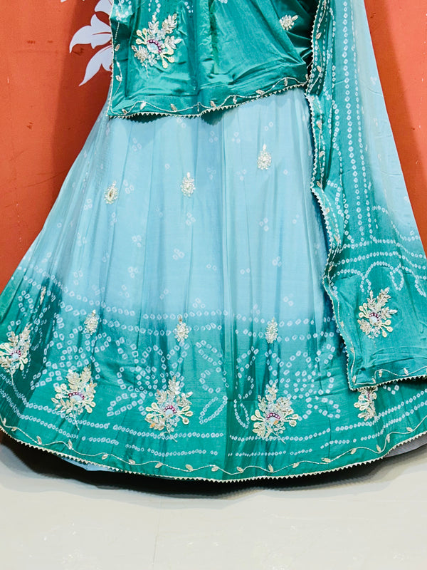 CHINO BHANDEJ KACCHI PATTI LEHENGA