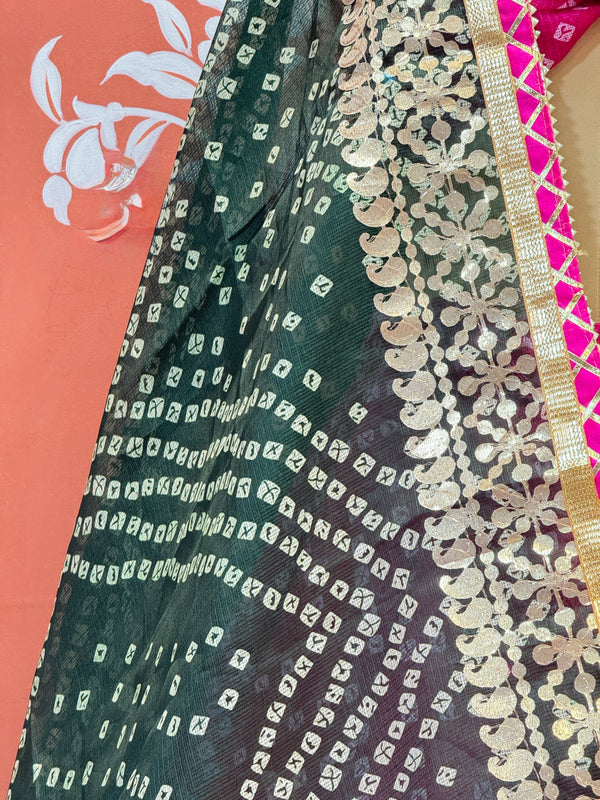 KOTA DORIYA BHANDEJ KACHI PATTI LEHENGA