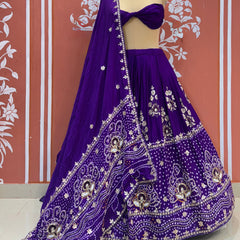 PURE GAZI SILK BHANDEJ LEHENGA