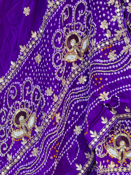 PURE GAZI SILK BHANDEJ LEHENGA