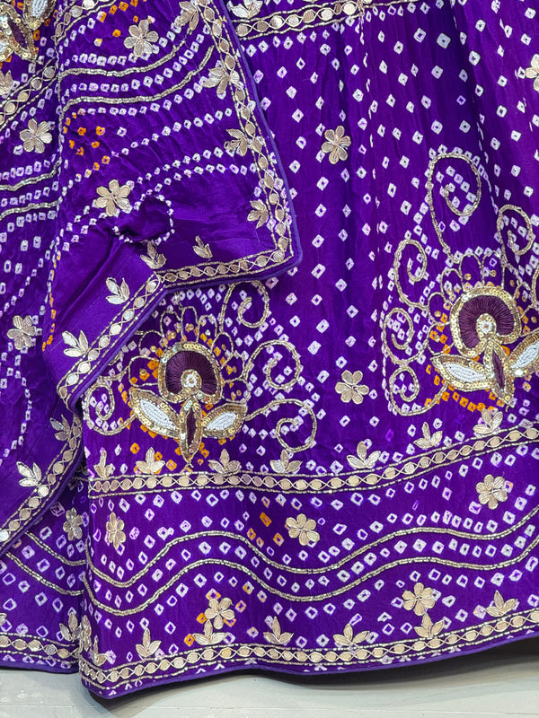 PURE GAZI SILK BHANDEJ LEHENGA