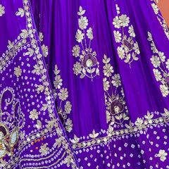 PURE GAZI SILK BHANDEJ LEHENGA