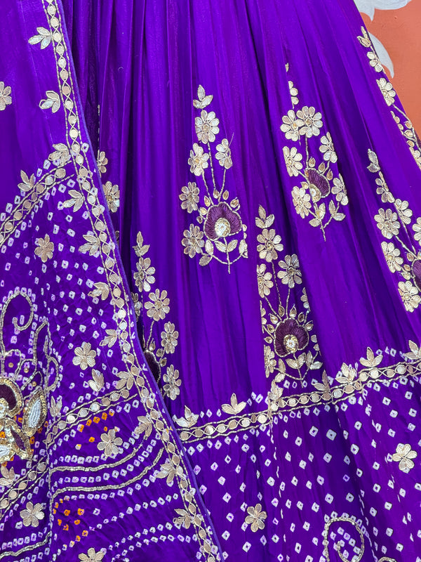 PURE GAZI SILK BHANDEJ LEHENGA