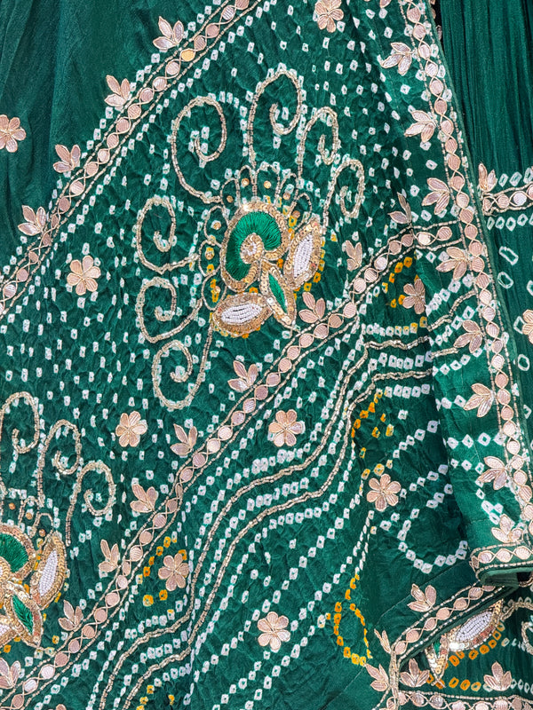 PURE GAZI SILK BHANDEJ LEHENGA