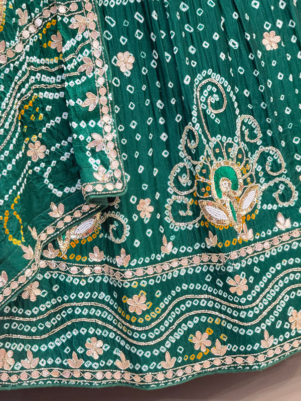 PURE GAZI SILK BHANDEJ LEHENGA