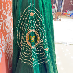 PURE GAZI SILK BHANDEJ LEHENGA
