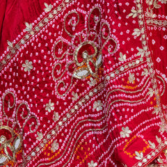 PURE GAZI SILK BHANDEJ LEHENGA