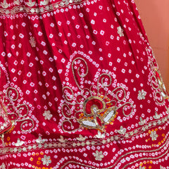 PURE GAZI SILK BHANDEJ LEHENGA