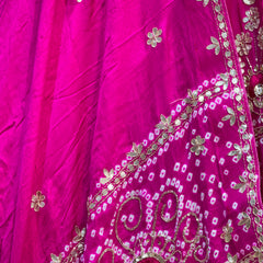 PURE GAZI SILK BHANDEJ LEHENGA