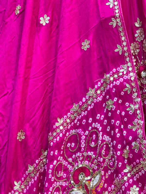 PURE GAZI SILK BHANDEJ LEHENGA