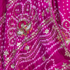 PURE GAZI SILK BHANDEJ LEHENGA
