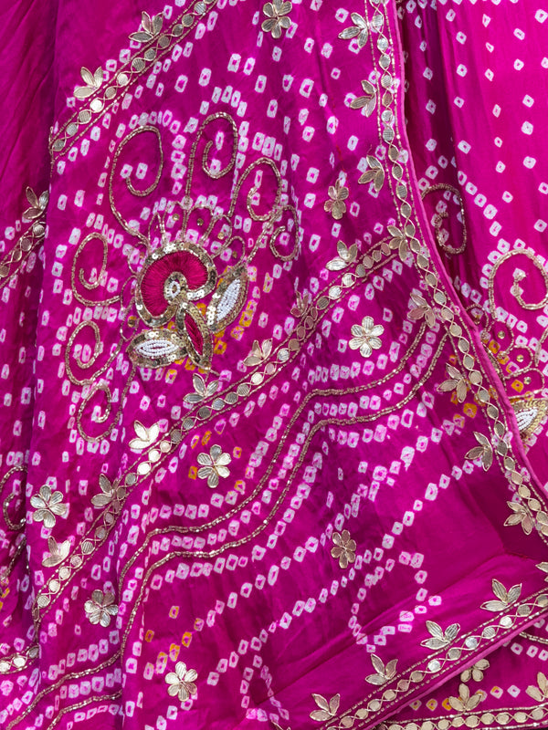 PURE GAZI SILK BHANDEJ LEHENGA