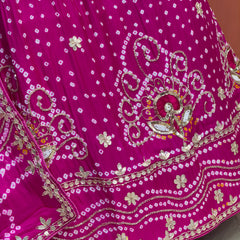 PURE GAZI SILK BHANDEJ LEHENGA